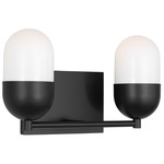 Foster Bathroom Vanity Light - Midnight Black / Milk