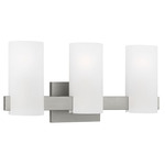 Rhode Bathroom Vanity Light - Brushed Steel / Etched Glass