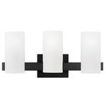 Rhode Bathroom Vanity Light - Midnight Black / Etched Glass