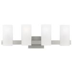 Rhode Bathroom Vanity Light - Brushed Steel / Etched Glass