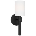 Manor Wall Sconce - Midnight Black / White Linen