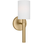 Manor Wall Sconce - Satin Brass / White Linen