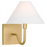 Eldon Wall Sconce - Satin Brass / White Linen