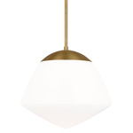 Milne Pendant - Burnished Brass / Milk