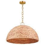 Cay Pendant - Burnished Brass / Sea Grass Water Fairy Grass