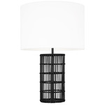 Elio Table Lamp - Black / White Linen