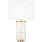 Elio Table Lamp - White / White Linen