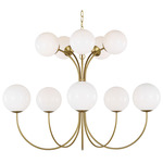 Noemie Large Chandelier - Burnished Brass / Milk