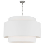 Sawyer Large Pendant - Polished Nickel / White Linen