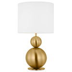 Suki Table Lamp - Burnished Brass / White Linen