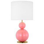 Suki Table Lamp - Coral / White Linen