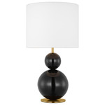 Suki Table Lamp - Gloss Black / White Linen