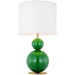 Suki Table Lamp - Green / White Linen
