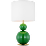 Suki Table Lamp - Green / White Linen