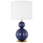 Suki Table Lamp - Navy / White Linen