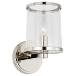 Reynolds Wall Sconce - Polished Nickel / Clear