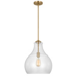 Zola Pendant - Satin Brass / Clear