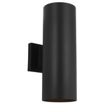 Outdoor Cylinder Wall Light - Textured Black