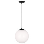Leo Black Globe Pendant - Midnight Black / Smooth White