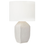 Sybert Table Lamp - Matte White Ceramic / White Linen