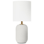 Fanny Table Lamp - Matte White Ceramic / White Linen