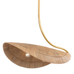 Medea Linear Pendant - Vintage Gold Leaf / Rattan