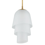 Hela Pendant - Vintage Brass / Etched Glass