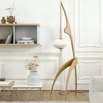 The Praying Mantis Floor Lamp - Natural Oak / White