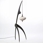 The Praying Mantis Floor Lamp - Black Ash / White