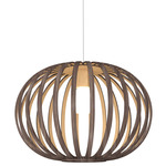 Balloon Glass Pendant - American Walnut / White