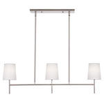 Rose Linear Pendant - Satin Nickel / White Linen