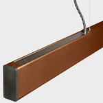 2X4 Leather Linear Pendant - Blackened Steel / Cognac Leather