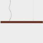 2X4 Leather Linear Pendant - Brushed Brass / Dark Brown Leather
