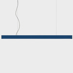 2X4 Leather Linear Pendant - Brushed Brass / Cobalt Leather