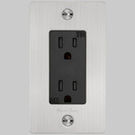 Buster + Punch Complete Metal Duplex Outlet - Steel