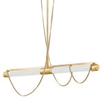 Lariat Linear Pendant - Vintage Brass / Alabaster