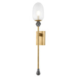Daith Wall Light - Vintage Brass / Etched Glass