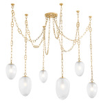 Daith Chandelier - Vintage Brass / Etched Glass
