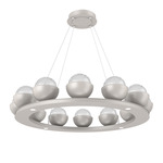 Cabochon Ring Chandelier - Beige Silver / Clear