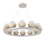 Cabochon Ring Chandelier - Beige Silver / Clear