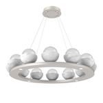Cabochon Ring Chandelier - Beige Silver / Clear
