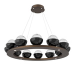 Cabochon Ring Chandelier - Flat Bronze / Clear