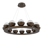 Cabochon Ring Chandelier - Flat Bronze / Clear