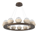 Cabochon Ring Chandelier - Flat Bronze / Clear