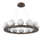 Cabochon Ring Chandelier - Flat Bronze / Clear