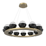 Cabochon Ring Chandelier - Gilded Brass / Clear