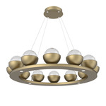 Cabochon Ring Chandelier - Gilded Brass / Clear