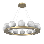 Cabochon Ring Chandelier - Gilded Brass / Clear