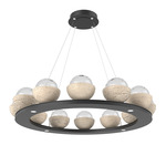 Cabochon Ring Chandelier - Matte Black / Clear