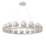 Cabochon Ring Chandelier - Beige Silver / Clear